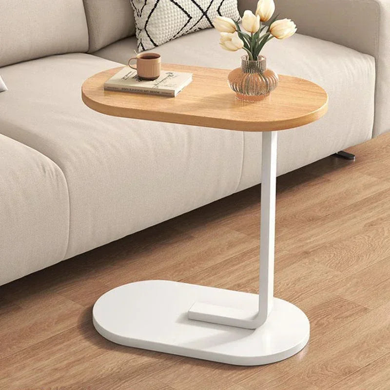 C Shaped Side Table Modern Light Luxury Style Small Coffee Table Living Room Portability Household Compact Tea Table